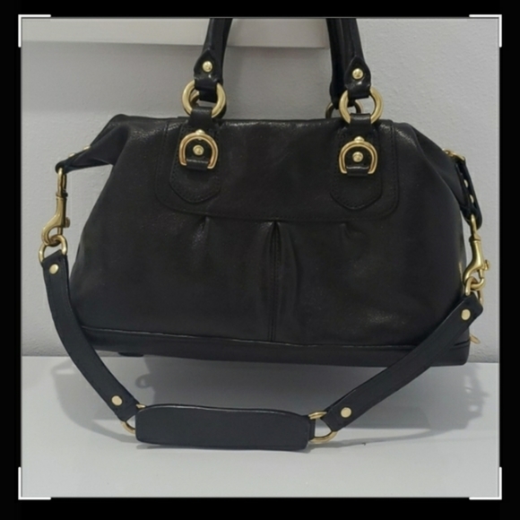 Authentic Coach Madison Black Leather Large Sabrina - Picture 3 of 7
